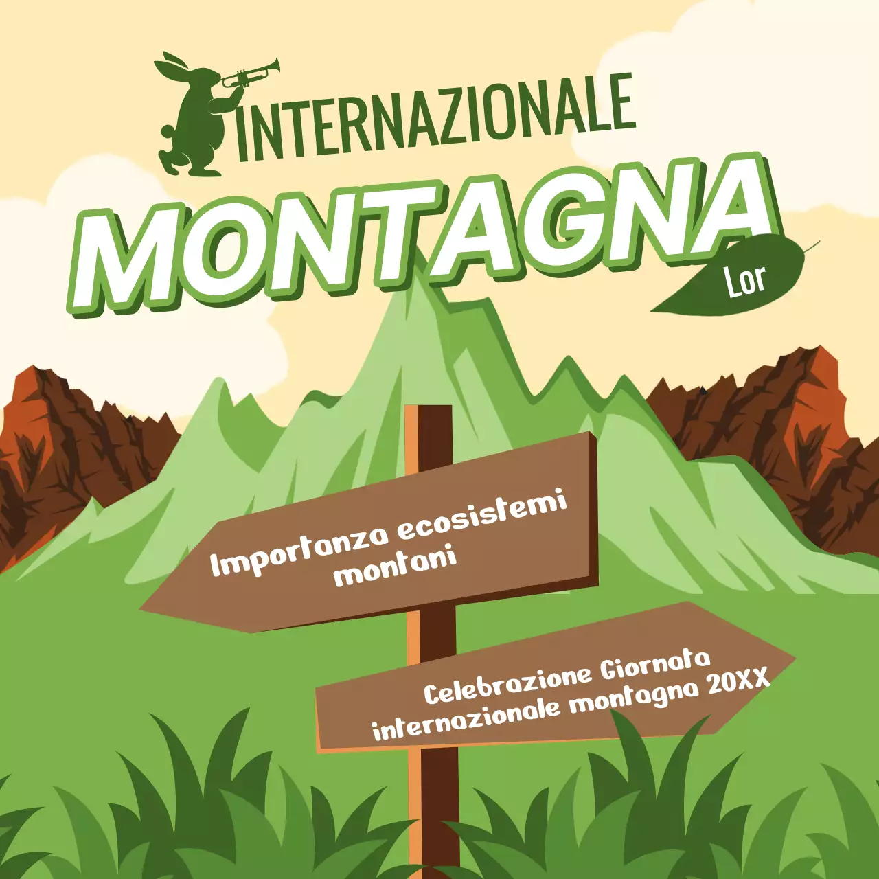 Verde e marrone Semplice pubblicità della Giornata internazionale della montagna