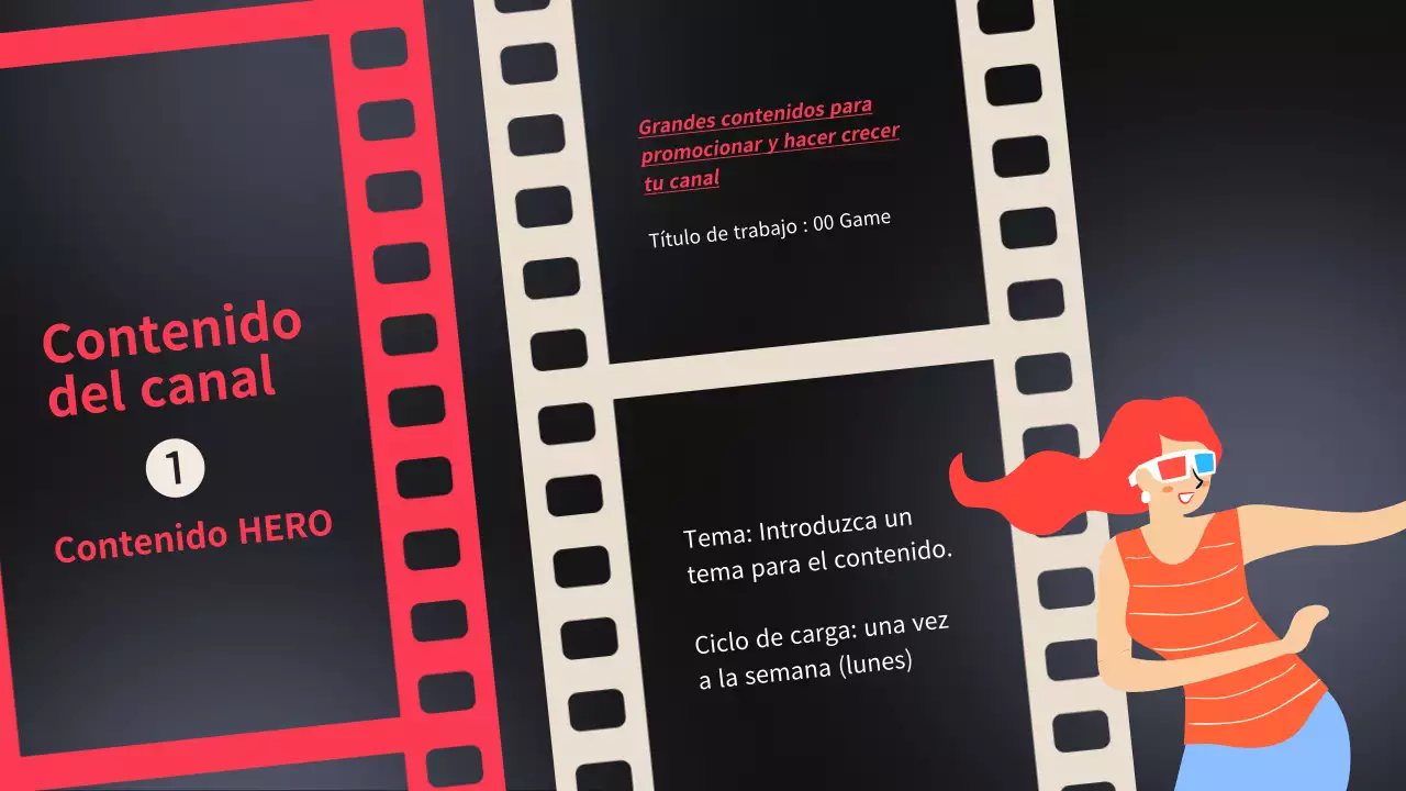 Plan de contenidos de vídeo [Propuesta de planificación de contenidos de vídeo de tendencia en azul y negro