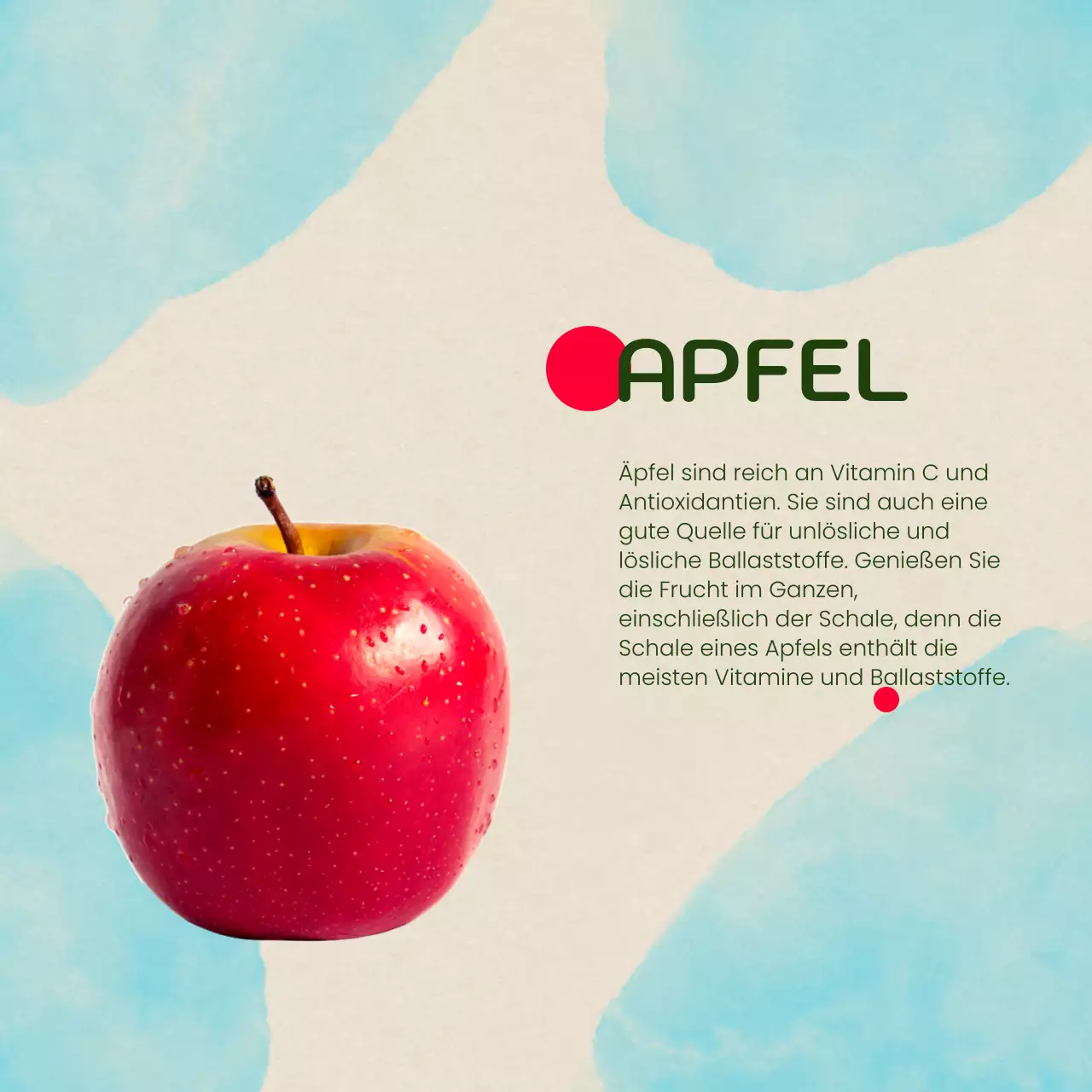 Minimalistische Anzeige für saisonales Obst in Beige und Orange