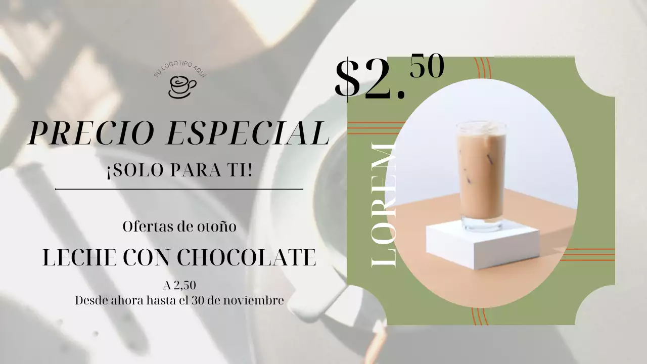 Planificador de publicidad de tiendas elegantes en verde y naranja