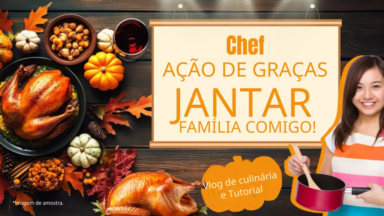 Receita clássica de jantar de Ação de Graças em castanho e laranja
