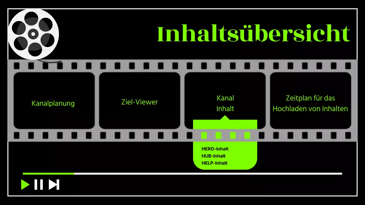 Black & Neon trendy Channel Content Plan Vorschlag