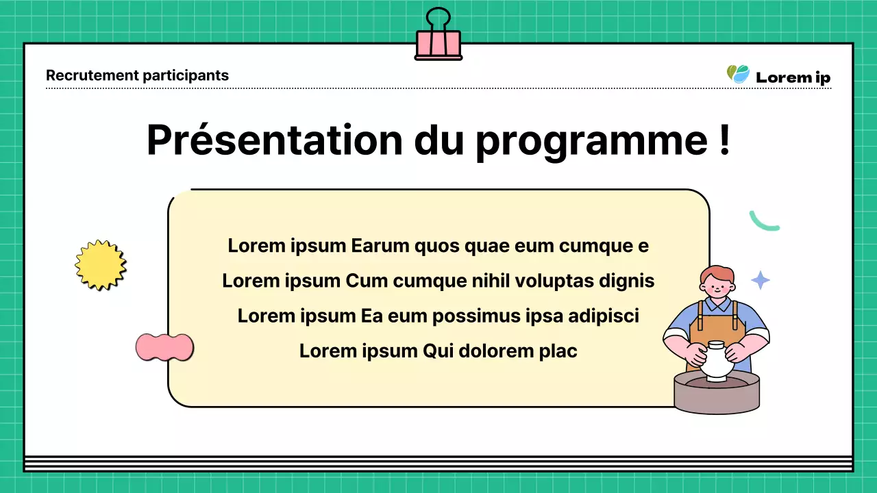 Un guide de recrutement kitsch, vert et jaune, pour votre programme