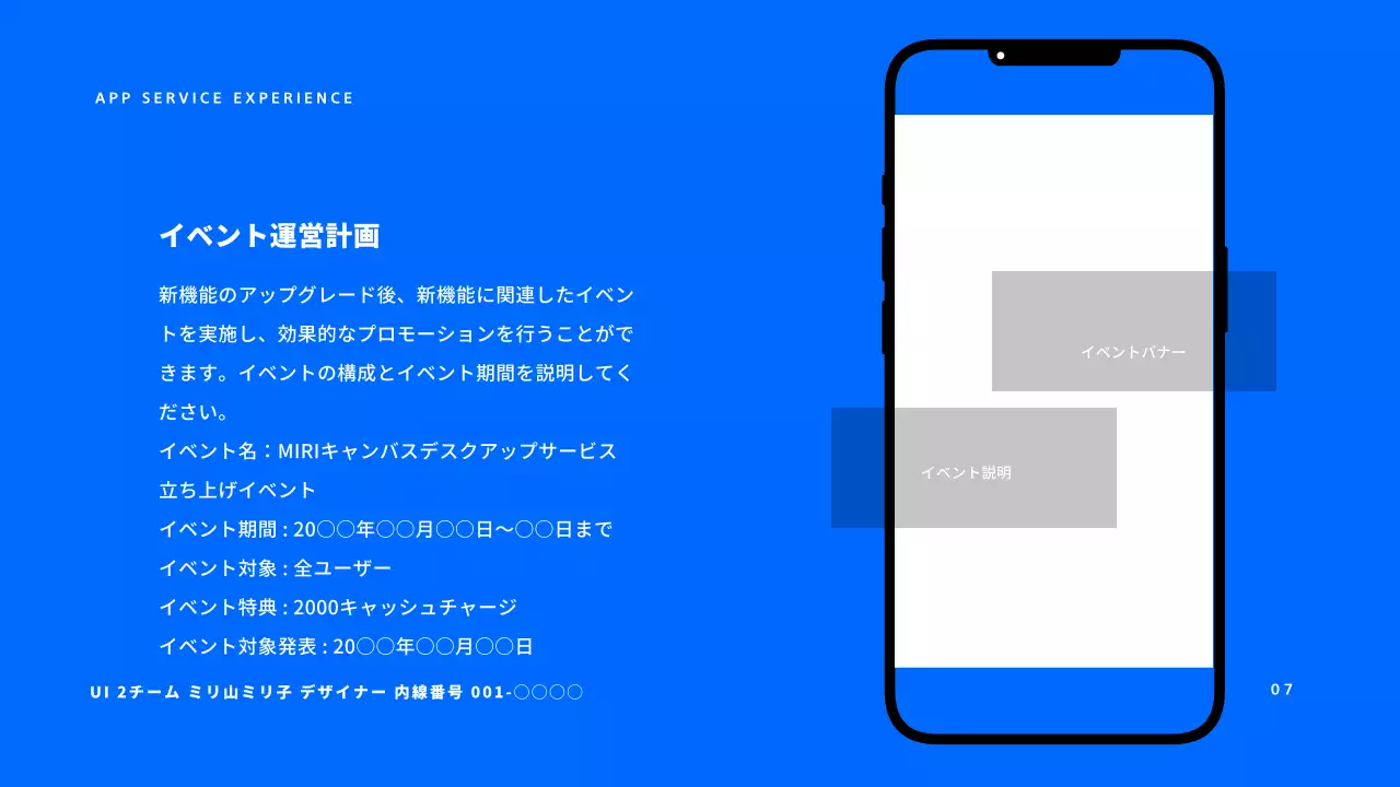 青の基本的な新機能発表企画書
