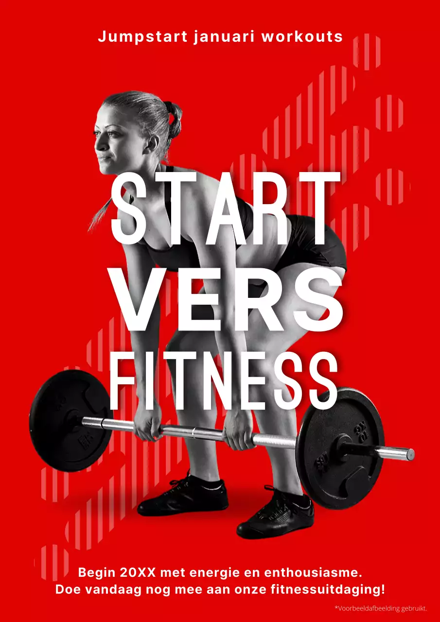 Rood en Zwart Trendy Sportschoolreclame