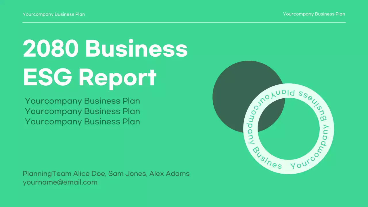 그린 모던 비즈니스 보고서 프레젠테이션