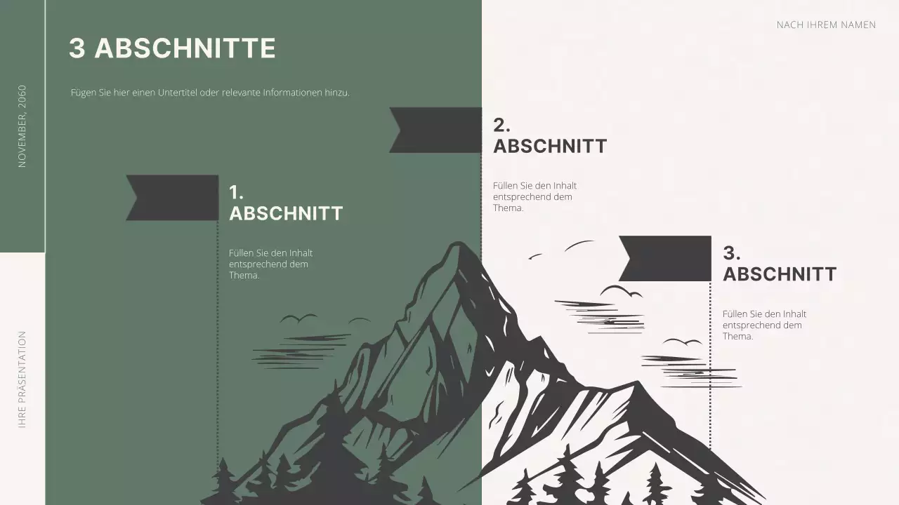 Grüner und weißer Vorschlag für Minimalziele und -vorgaben