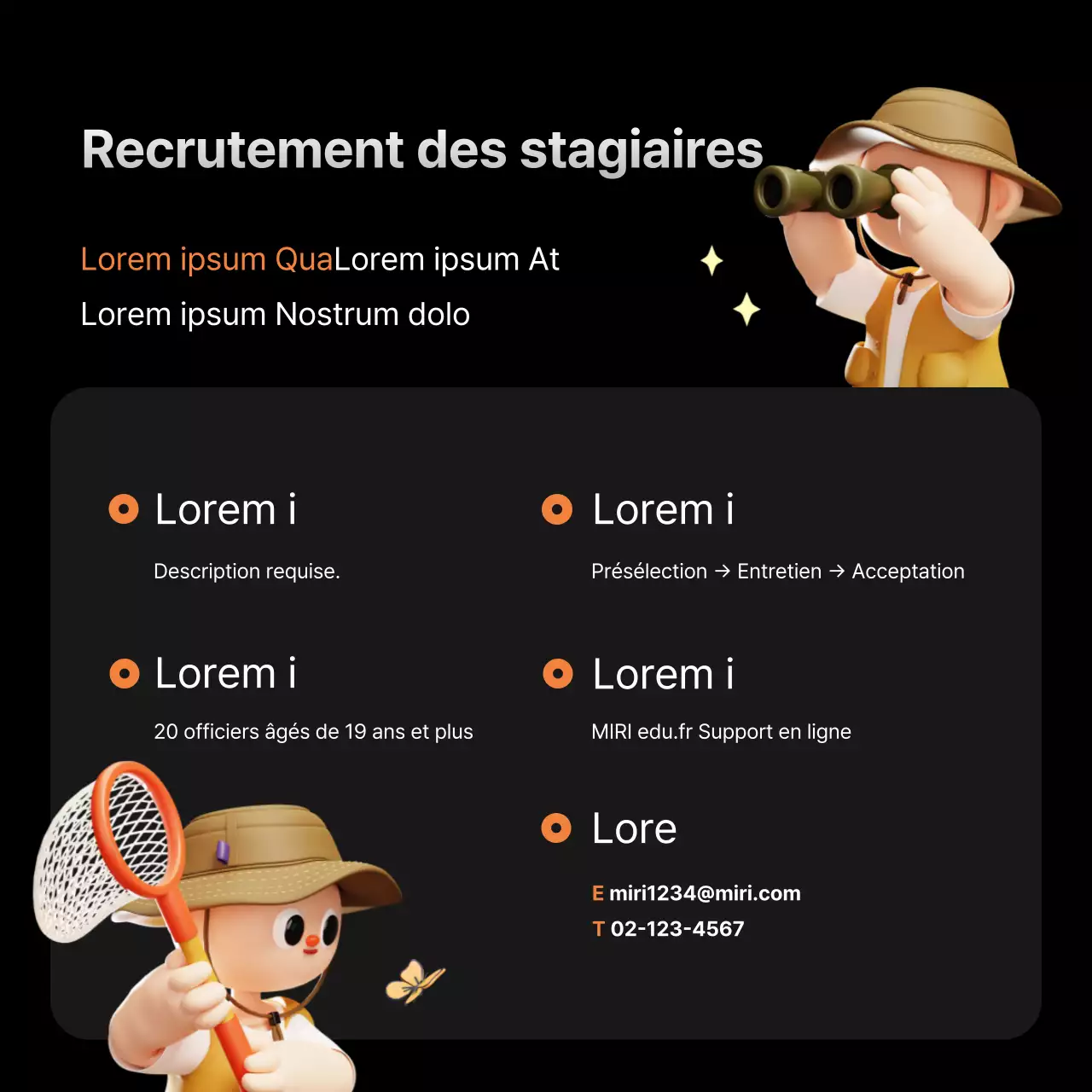 Promouvoir le recrutement en noir et orange