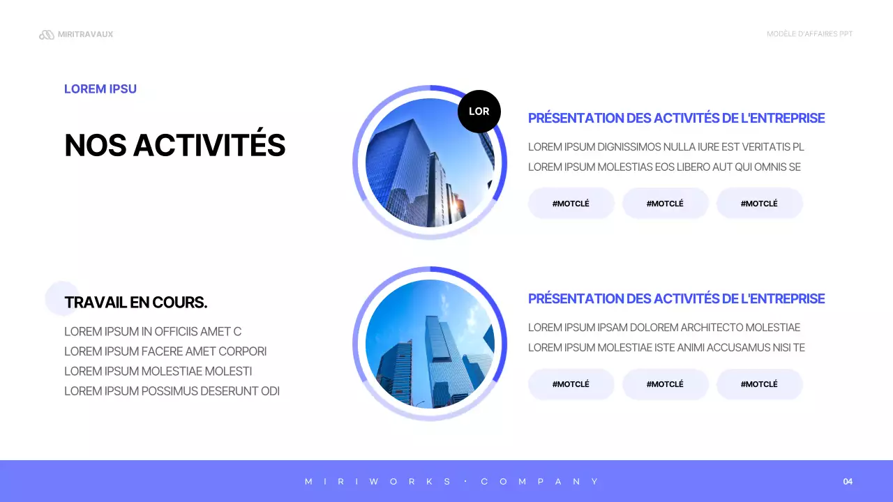 Une lettre de motivation d'entreprise simple, bleue et mauve