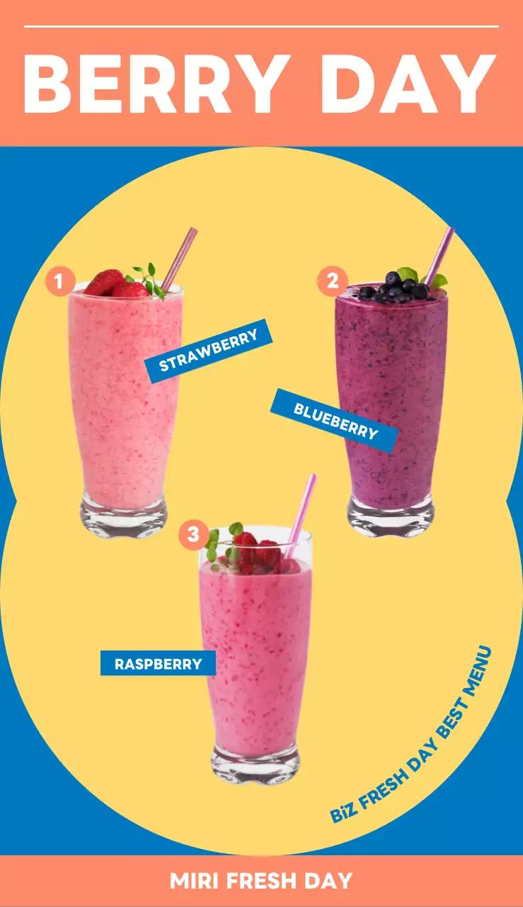 カラフルで明るいコンセプトのカフェの新メニューのPR