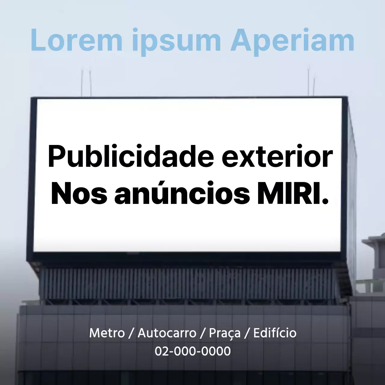 Promover a publicidade exterior simples em branco e azul claro