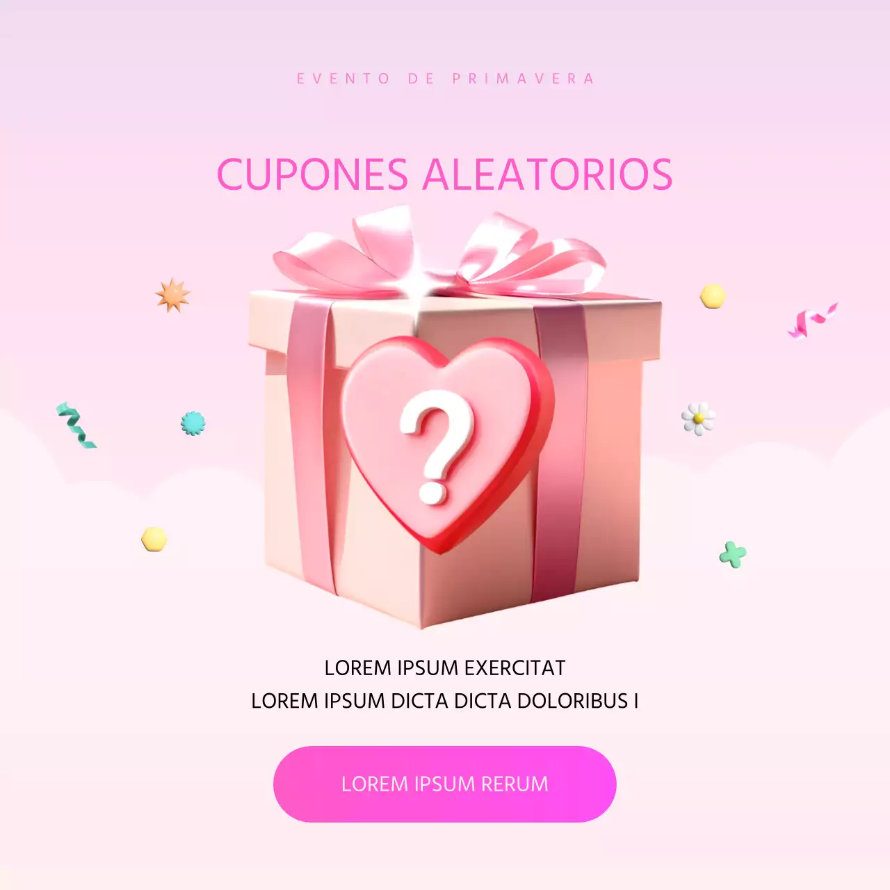 Un moderno anuncio de rebajas de primavera en rosa y morado