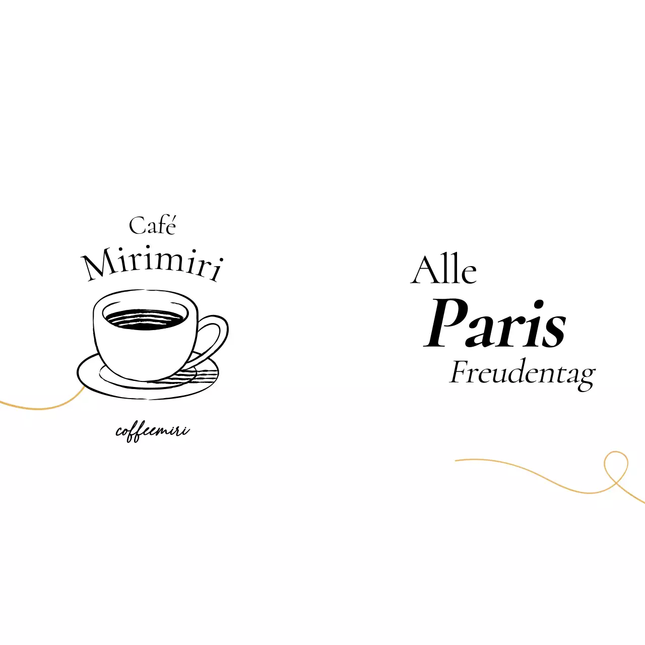 Werbung für ein stilvolles Café mit Linienillustrationen
