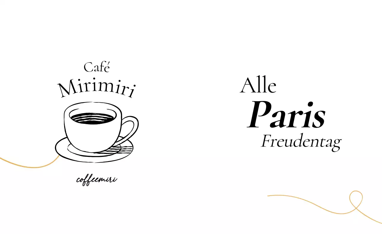Werbung für ein stilvolles Café mit Linienillustrationen
