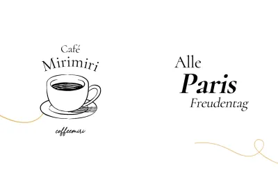 Werbung für ein stilvolles Café mit Linienillustrationen