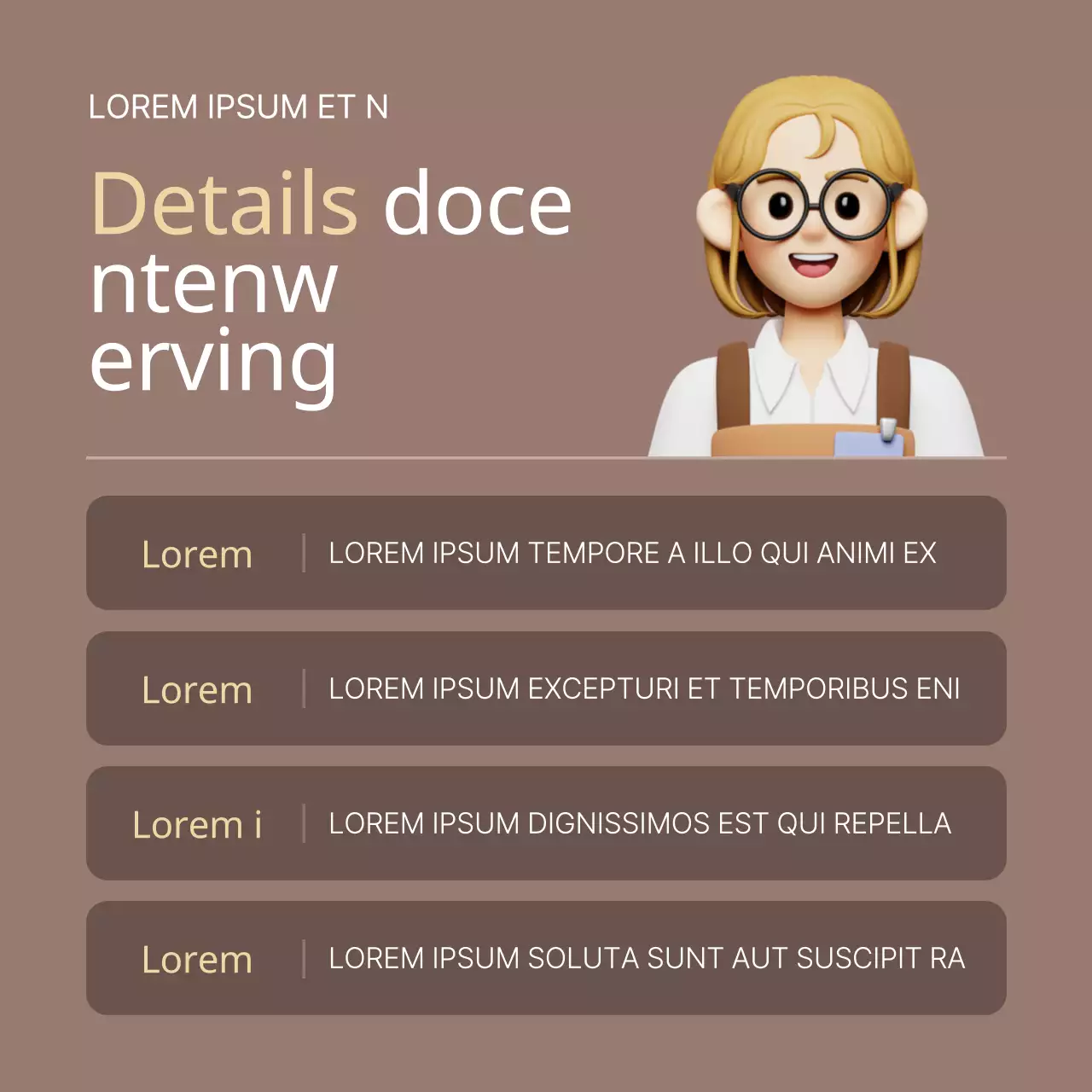 Een eenvoudig bruin en beige bericht voor de werving van tutor