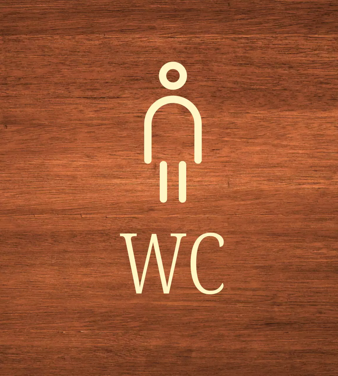 Icona uomo beige Posizione della toilette