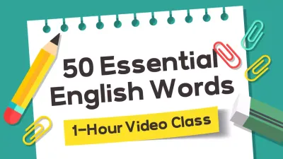 Teal Simple English Class Course YouTube Thumbnail