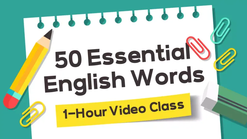 Teal Simple English Class Course YouTube Thumbnail
