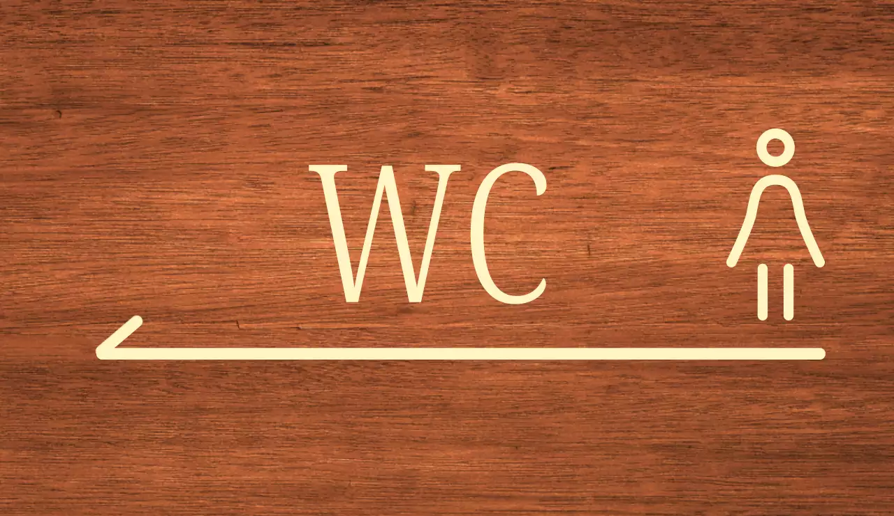 icona donna beige posizione della toilette