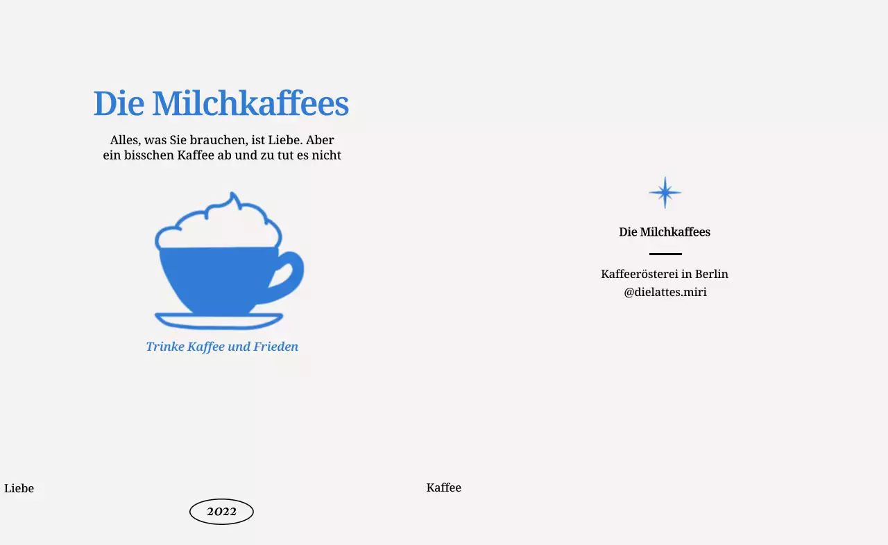 Beruhigendes Café-Design mit süßen Milchkaffee-Illustrationen