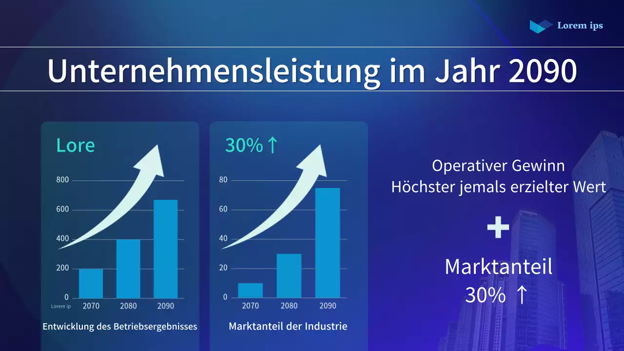 Ein einfacher Aktionärsbericht in Blau