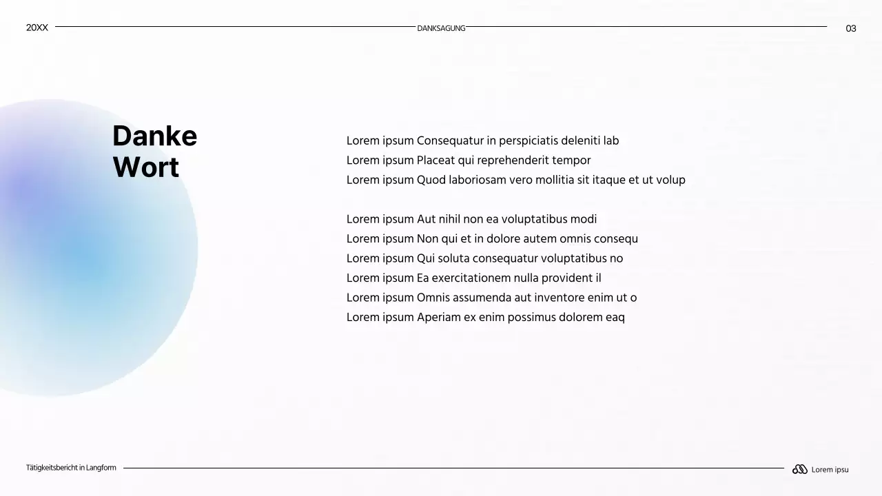 Moderne Langformberichte in Weiß