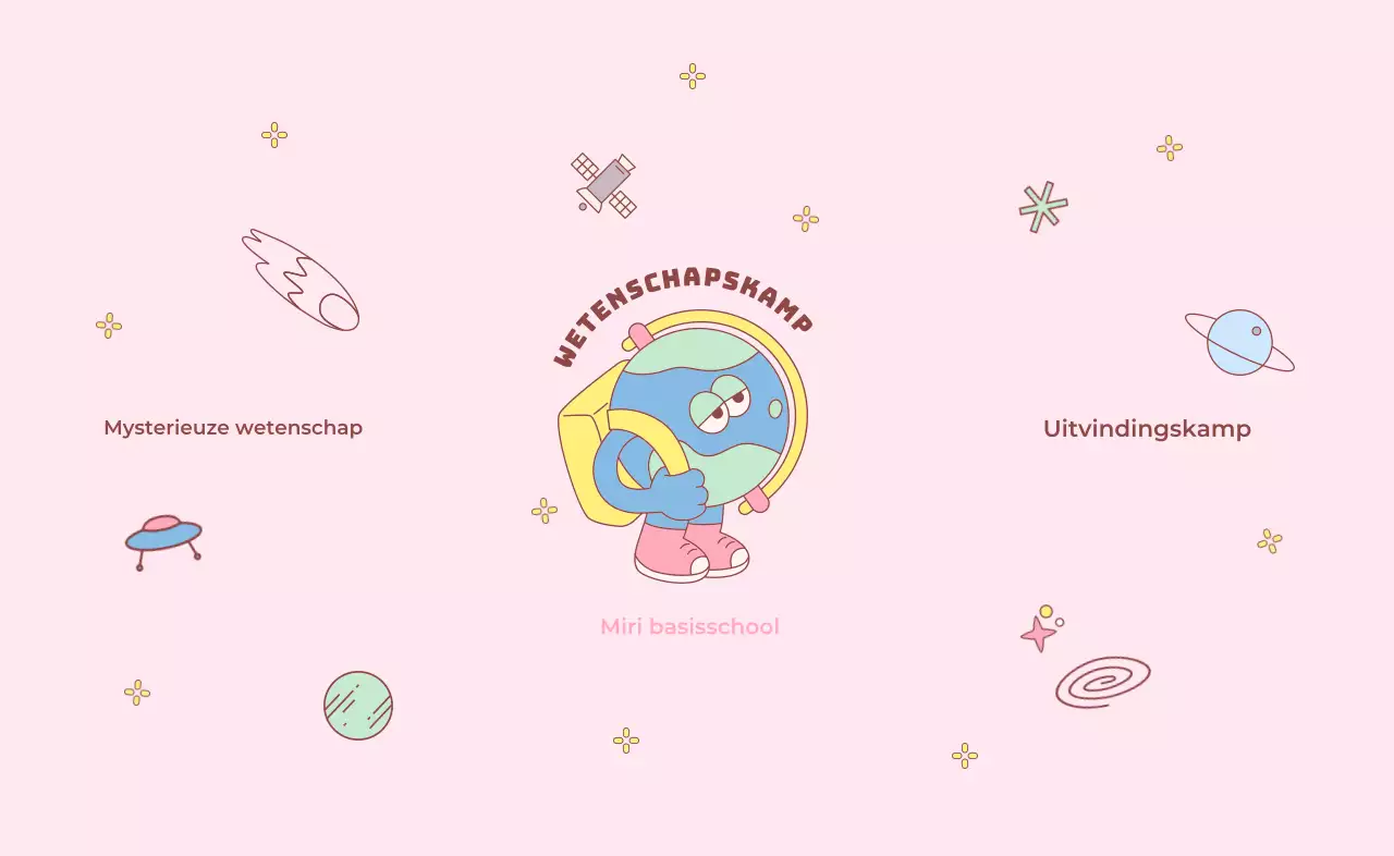 Souvenir van de Dag van de Wetenschap met een schattige illustratie van de aarde