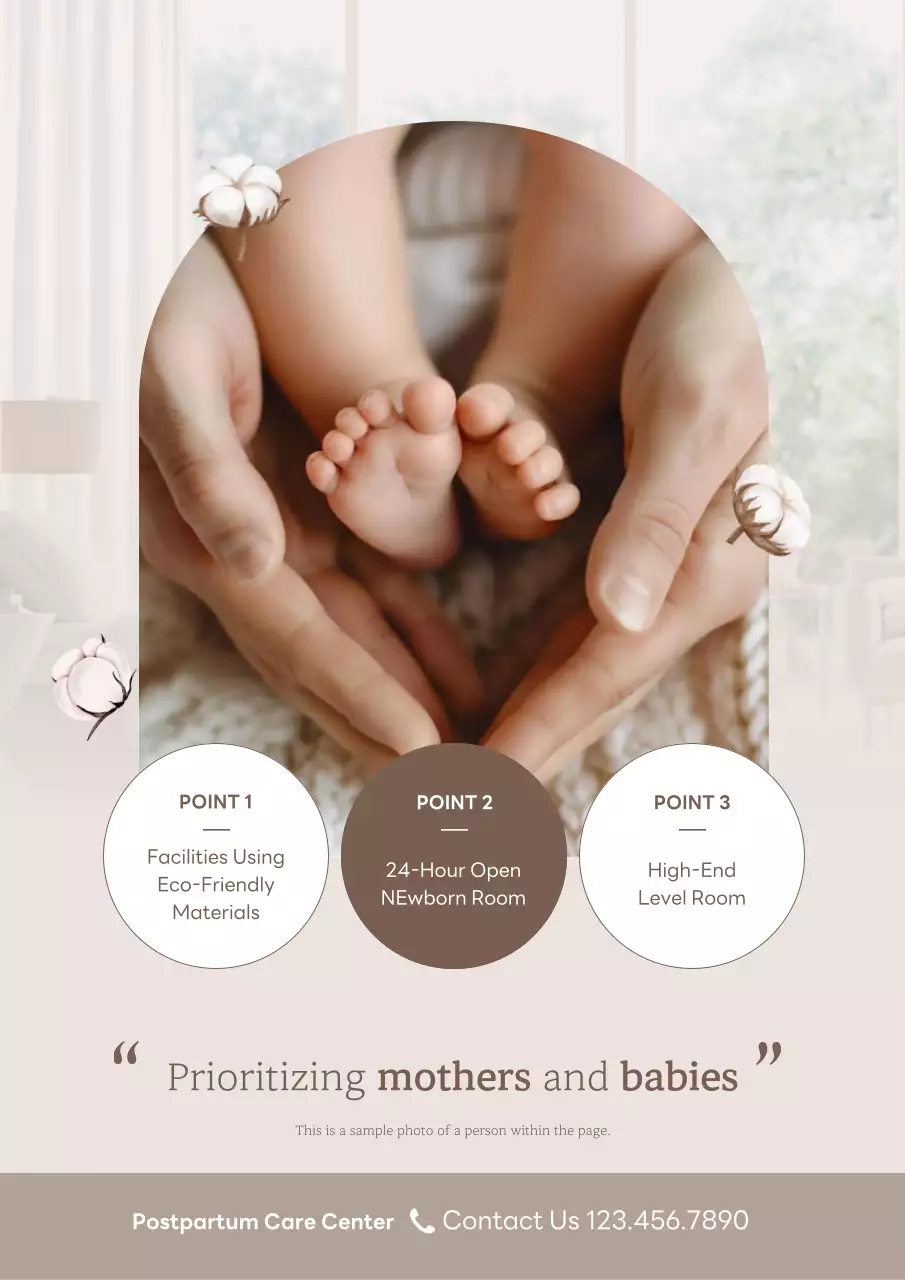 Beige Modern Postpartum Promotion Poster