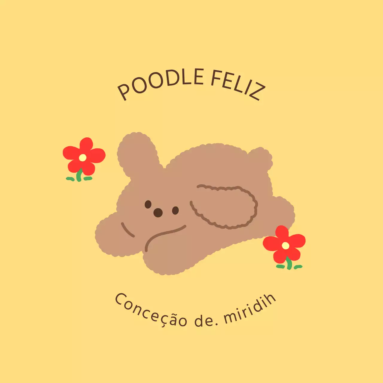 Mercadoria pessoal concetual e gira com ilustrações de cachorrinhos e flores