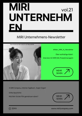 Eine moderne Unternehmensmitteilung in Grau und Lila