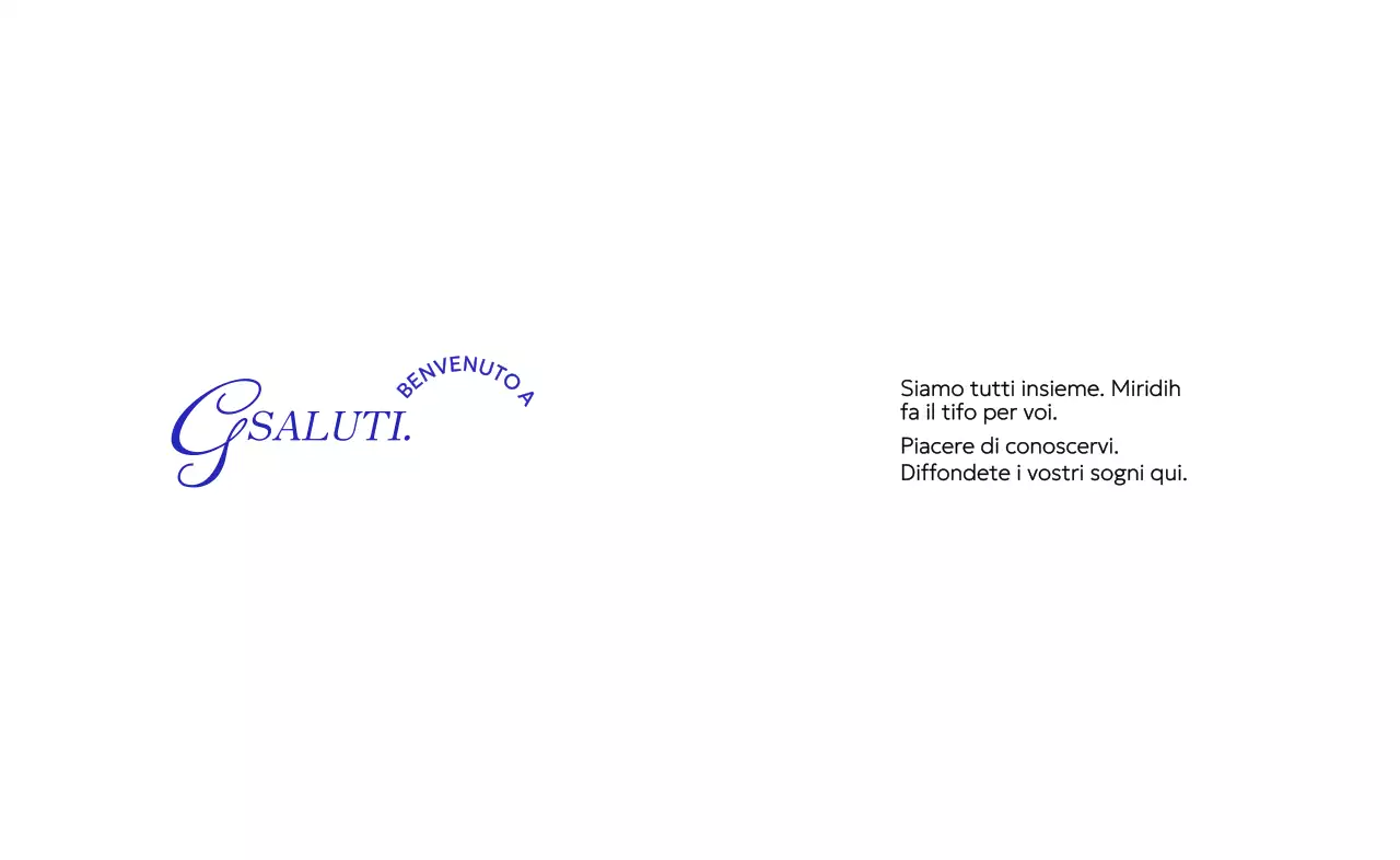 Un kit di benvenuto aziendale dal sapore vintage e di classe, con testo blu corsivo e serif.