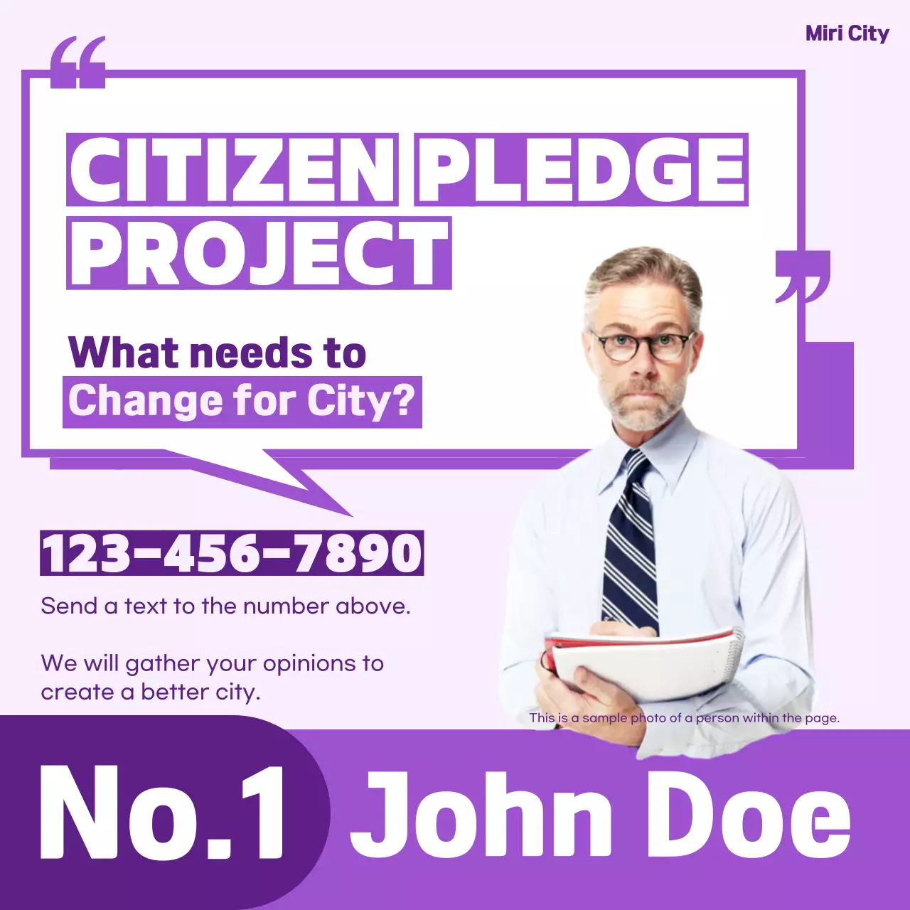 A simple purple lawmaker's pitch