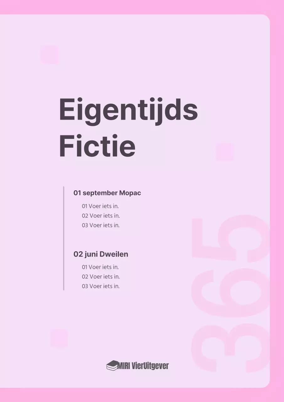 Een eenvoudige lichtblauwe en roze boekomslag in de nationale taal