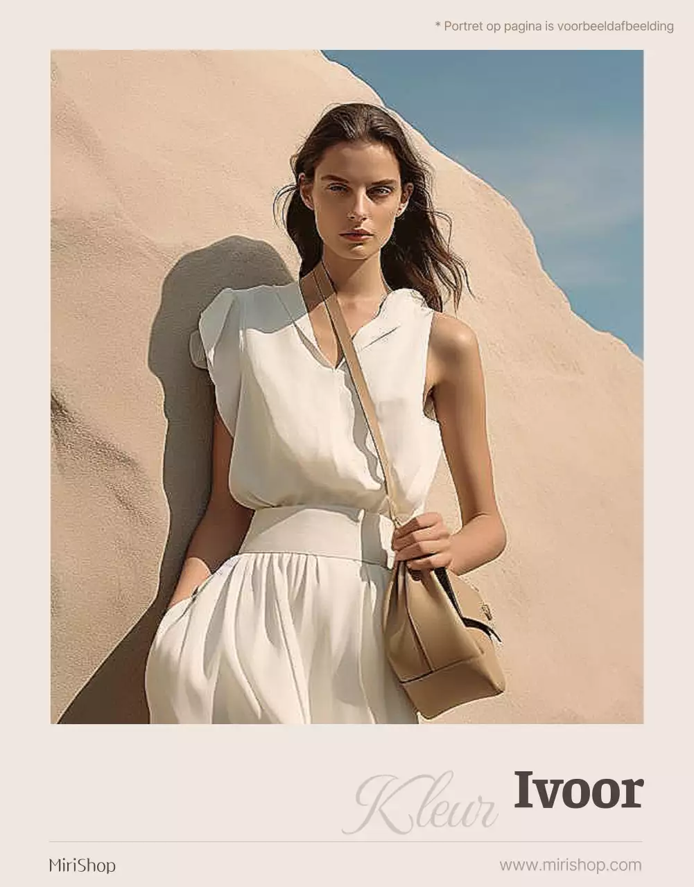 Een modern modecentrum promoten op een beige achtergrond