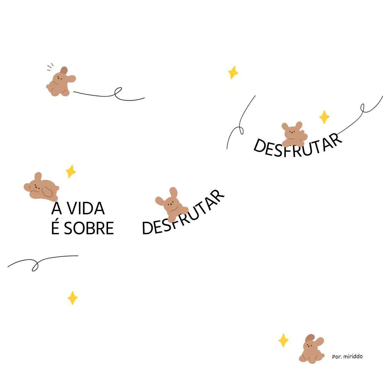 Uma combinação de linhas de desenho e texto com imagens de cachorrinhos fofos Mercadoria personalizada