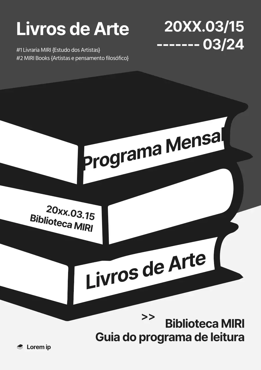 Promover um programa de leitura na moda em preto e cinzento