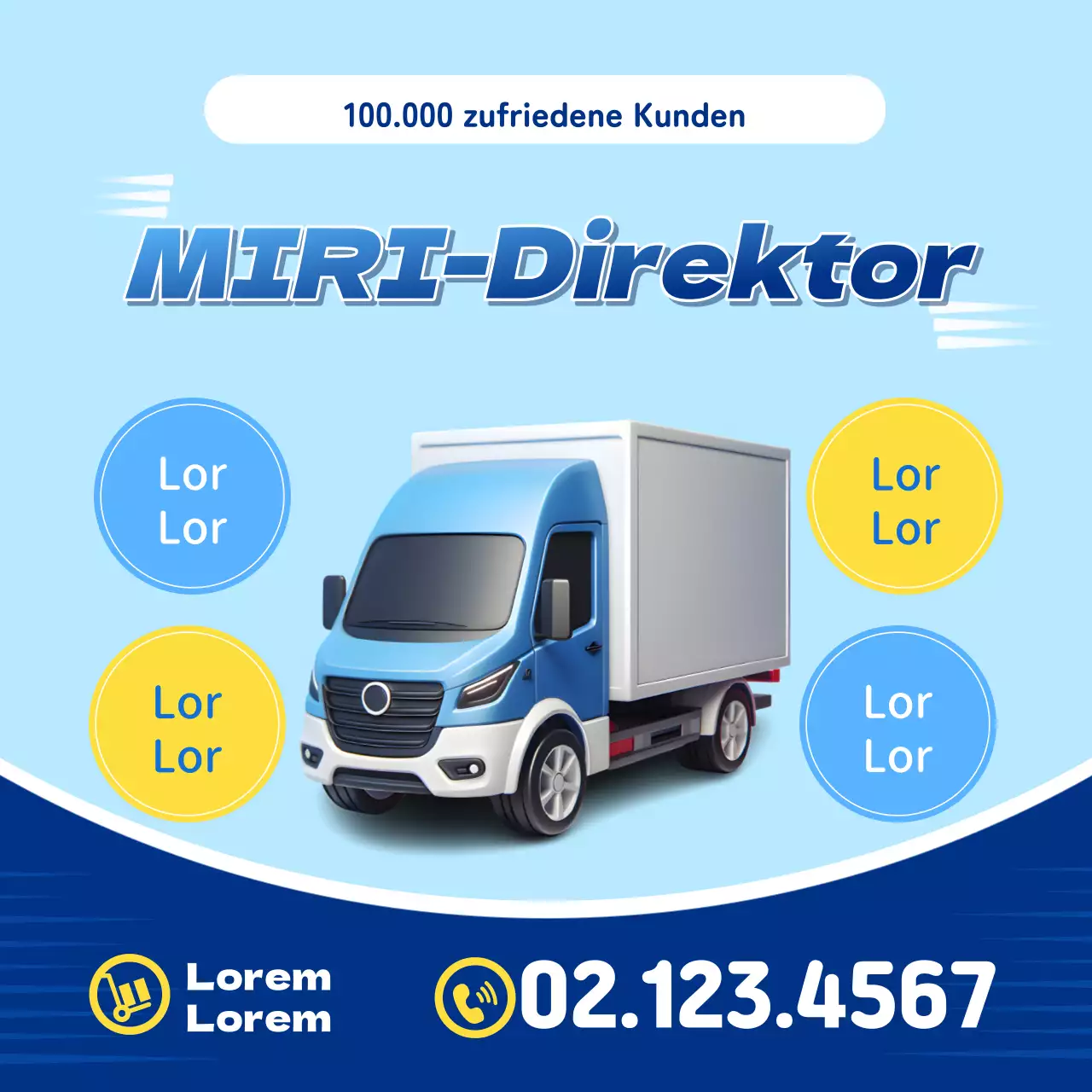 Förderung eines einfachen Umzugs in Gelb und Blau