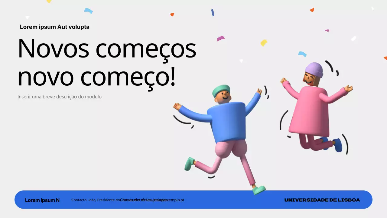 Um simples relatório azul e cor-de-rosa de orientação para novos estudantes universitários