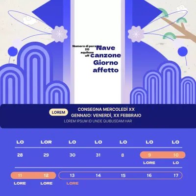 Annunci di consegna del Capodanno cinese tradizionale in blu e blu marino