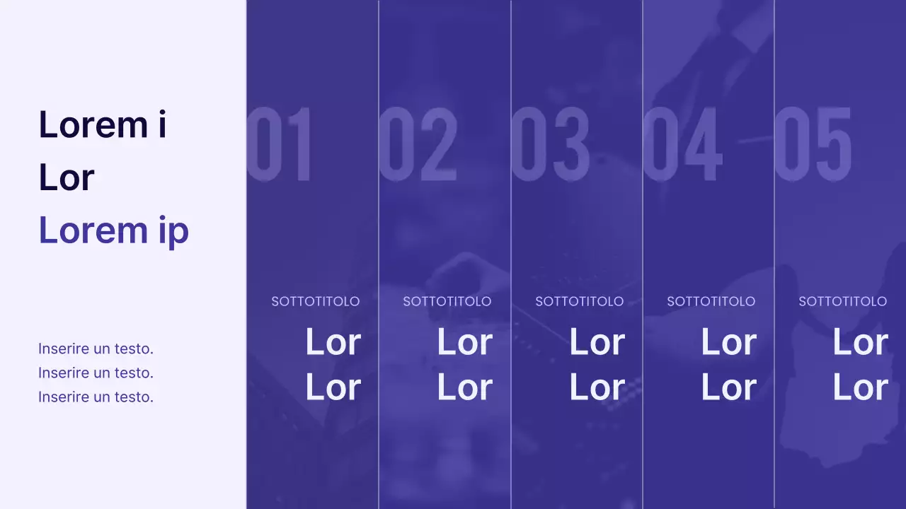 Una moderna presentazione degli azionisti in viola