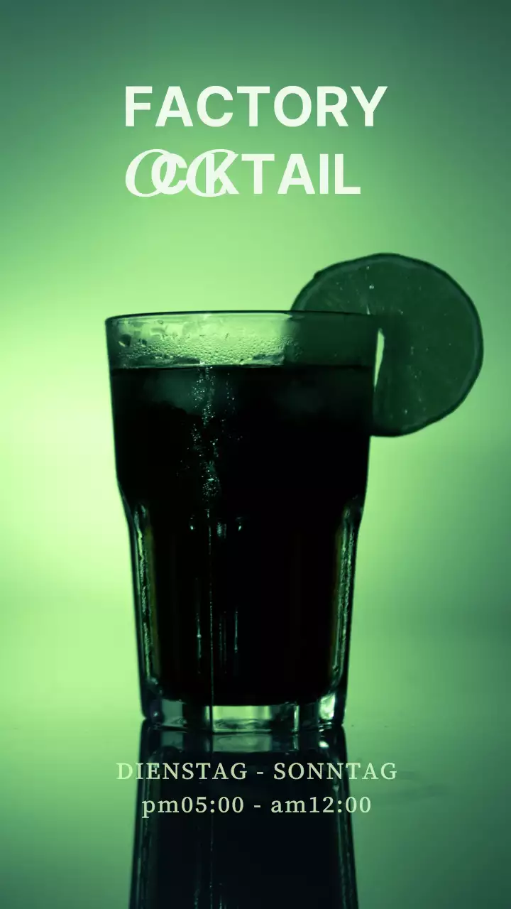 Eine trendige Cocktailbar in schwarz und khaki Social Media Posts