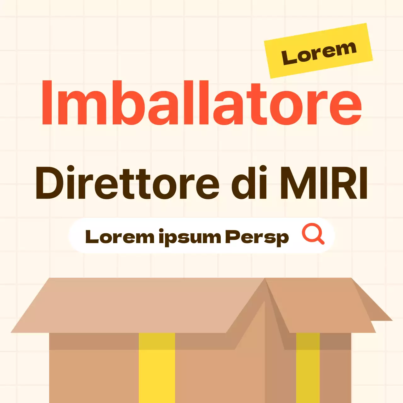 Semplice annuncio di trasloco in beige e arancione