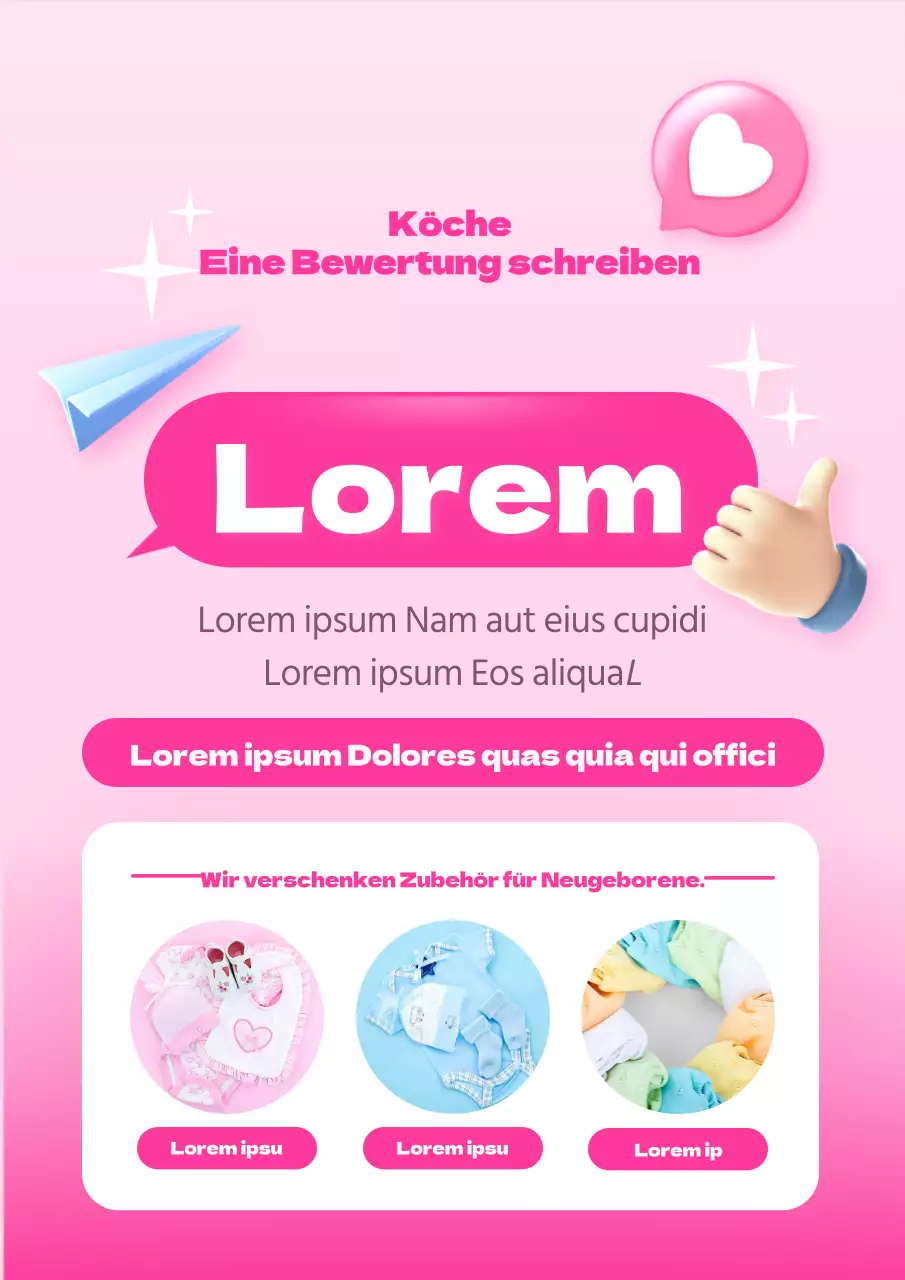 Anzeige zur Überprüfung der Mutterschaftsvorsorge in rosa Farbverlauf