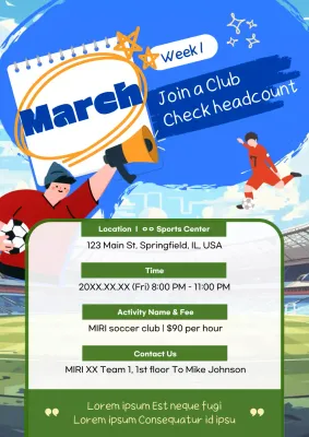 Blue Trendy Soccer Invitation Poster