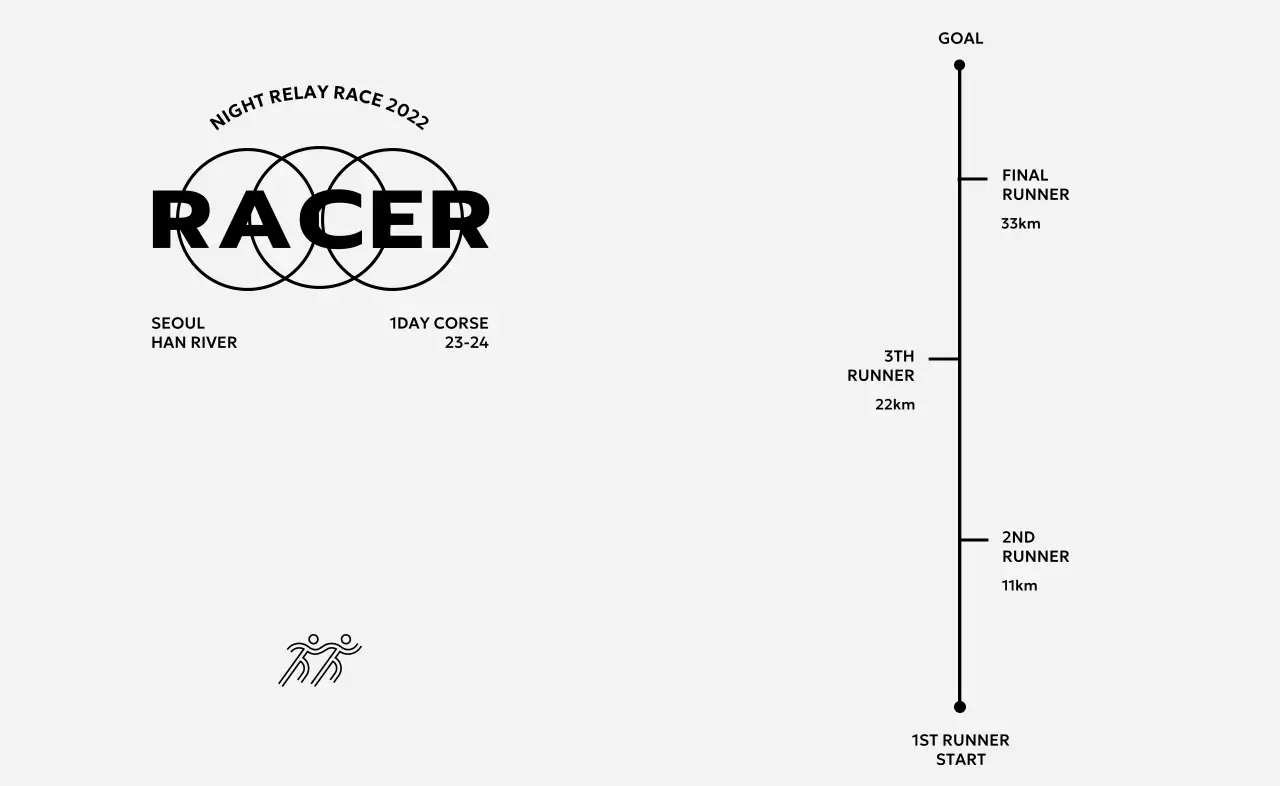 大会日程案内があるマラソンをテーマにしたデザイン