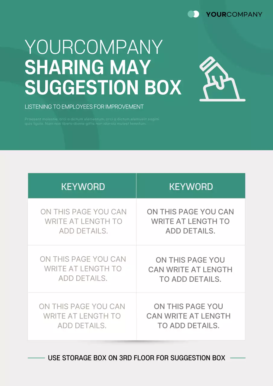 Green Minimal Suggestion Announcement Poster