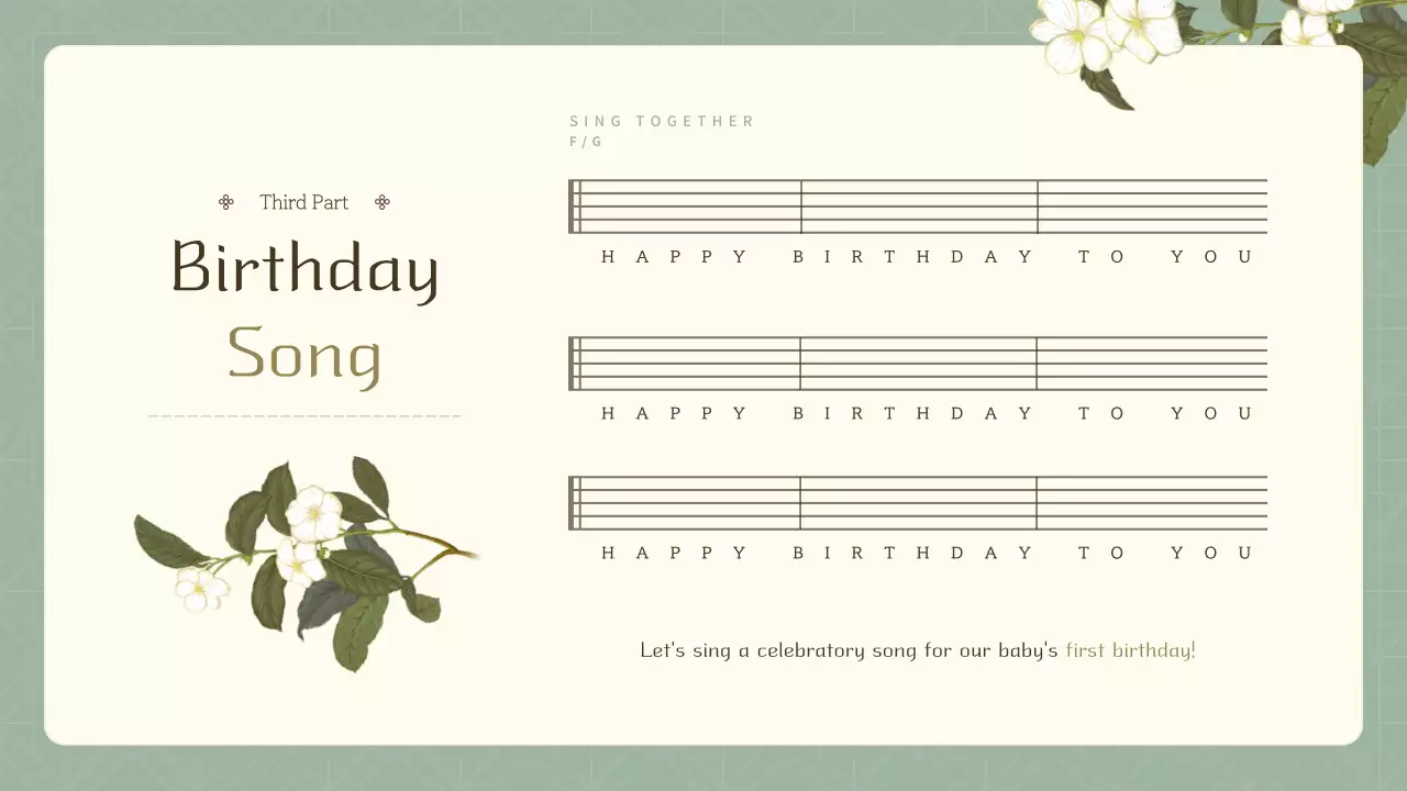 베이지색 우아한 아기 초대장 프레젠테이션