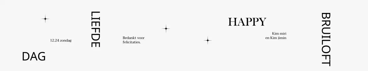 Een stijlvolle huwelijksviering met lijncirkelillustraties en glitter