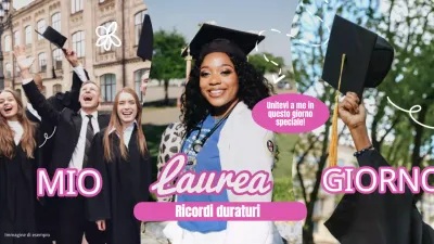 Storia di tendenza in rosa e bianco per il giorno della laurea